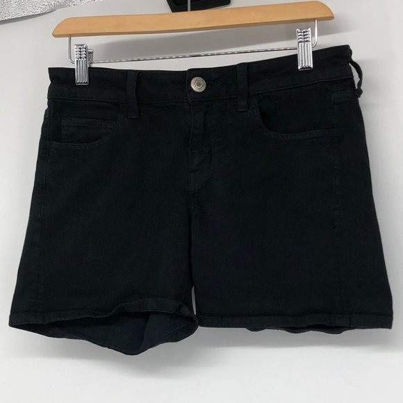 American Eagle black denim super stretch shorts size 4 jean shorts - Picture 12 of 12